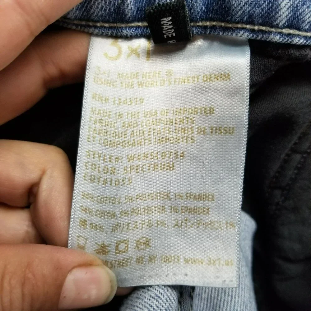 3x1 Jeans Womens 25 Spectrum Medium Wash Stretch Mid Rise Crop - Picture 13 of 15